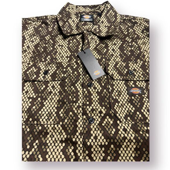 Dickies Camden Snake Print Mens Shirt Workwear Long‎ Sleeve Size XSmall BNWT - Picture 2 of 6